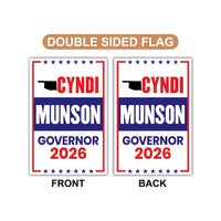 Cyndi Munson For Oklahoma Governor 2026 Garden Flag, Double Sided, 2026 Governor Flag, Democrate, Elections Flag, Race Red White & Blue Flag