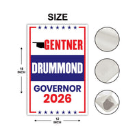 Gentner Drummond For Oklahoma Governor 2026 Garden Flag, Double Sided, 2026 Governor Flag, Elections Flag, Race Red White & Blue Flag