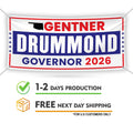 Gentner Drummond For Oklahoma U.S. Governor Banner Sign, 13 oz Waterproof US Governor Election 2026 Vinyl Banner With Metal Grommets