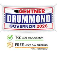 Gentner Drummond For Oklahoma U.S. Governor Banner Sign, 13 oz Waterproof US Governor Election 2026 Vinyl Banner With Metal Grommets