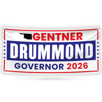 Gentner Drummond For Oklahoma U.S. Governor Banner Sign, 13 oz Waterproof US Governor Election 2026 Vinyl Banner With Metal Grommets