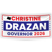 Christine Drazan For Oregon U.S. Governor Banner Sign, 13 oz Waterproof US Governor Election 2026 Vinyl Banner With Metal Grommets