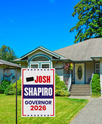 Josh Shapiro For Pennsylvania Governor 2026 Garden Flag, Double Sided, 2026 Governor Flag, Elections Flag, Race Red White & Blue Flag