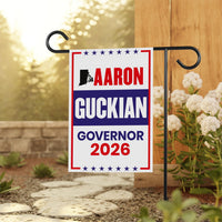 Aaron Guckian For Rhode Island Governor 2026 Garden Flag, Double Sided, 2026 Governor Flag, Elections Flag, Race Red White & Blue Flag