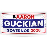 Aaron Guckian For Rhode Island U.S. Governor Banner Sign, 13 oz Waterproof US Governor Election 2026 Vinyl Banner With Metal Grommets