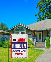 Larry Rhoden For South Dakota Governor 2026 Garden Flag, Double Sided, 2026 Governor Flag, Elections Flag, Race Red White & Blue Flag