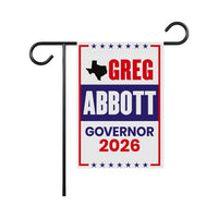 Greg Abbott For Texas Governor 2026 Garden Flag, Double Sided, 2026 Governor Flag, Republican, Elections Flag, Race Red White & Blue Flag