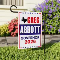 Greg Abbott For Texas Governor 2026 Garden Flag, Double Sided, 2026 Governor Flag, Republican, Elections Flag, Race Red White & Blue Flag