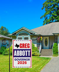 Greg Abbott For Texas Governor 2026 Garden Flag, Double Sided, 2026 Governor Flag, Republican, Elections Flag, Race Red White & Blue Flag