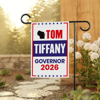 Tom Tiffany For Wisconsin Governor 2026 Garden Flag, Double Sided, 2026 Governor Flag, Elections Flag, Race Red White & Blue Flag