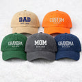 Custom Embroidered Hat with Date, Personalized Grandma Grandpa Gift, Pregnancy Announcement Hat, Vintage Dad Cap, Mothers Day Gift Idea