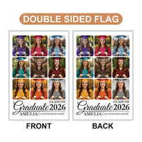 Personalized Graduation Garden Flag with Photo, Double Sided, Custom Name & School, Graduation Decoration 2026 Yard Sign, Class of 2026 Flag