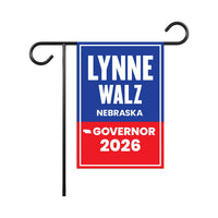 Lynne Walz For Nebraska Governor 2026 Garden Flag, Double Sided, 2026 Governor Flag, Democrate, Elections Flag, Race Red White & Blue Flag
