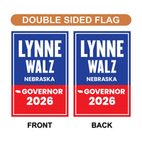 Lynne Walz For Nebraska Governor 2026 Garden Flag, Double Sided, 2026 Governor Flag, Democrate, Elections Flag, Race Red White & Blue Flag