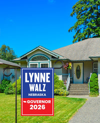 Lynne Walz For Nebraska Governor 2026 Garden Flag, Double Sided, 2026 Governor Flag, Democrate, Elections Flag, Race Red White & Blue Flag