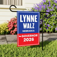 Lynne Walz For Nebraska Governor 2026 Garden Flag, Double Sided, 2026 Governor Flag, Democrate, Elections Flag, Race Red White & Blue Flag