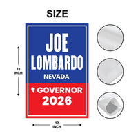 Joe Lombardo For Nevada Governor 2026 Garden Flag, Double Sided, 2026 Governor Flag, Republican, Elections Flag, Race Red White & Blue Flag