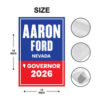 Aaron Ford For Nevada Governor 2026 Garden Flag, Double Sided, 2026 Governor Flag, Democratic, Elections Flag, Race Red White & Blue Flag
