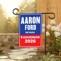Aaron Ford For Nevada Governor 2026 Garden Flag, Double Sided, 2026 Governor Flag, Democratic, Elections Flag, Race Red White & Blue Flag