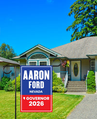 Aaron Ford For Nevada Governor 2026 Garden Flag, Double Sided, 2026 Governor Flag, Democratic, Elections Flag, Race Red White & Blue Flag