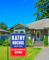 Kathy Hochul For New York Governor 2026 Garden Flag, Double Sided, 2026 Governor Flag, Elections Flag, Race Red White & Blue Flag