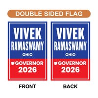 Vivek Ramaswamy For Ohio Governor 2026 Garden Flag, Double Sided, 2026 Governor Flag, Elections Flag, Race Red White & Blue Flag