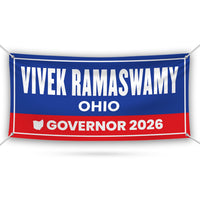 Vivek Ramaswamy For Ohio U.S. Governor Banner Sign, 13 oz Waterproof US Governor Election 2026 Vinyl Banner With Metal Grommets