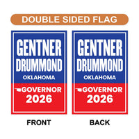 Gentner Drummond For Oklahoma Governor 2026 Garden Flag, Double Sided, 2026 Governor Flag, Elections Flag, Race Red White & Blue Flag