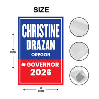 Christine Drazan For Oregon Governor 2026 Garden Flag, Double Sided, 2026 Governor Flag, Elections Flag, Race Red White & Blue Flag