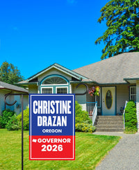 Christine Drazan For Oregon Governor 2026 Garden Flag, Double Sided, 2026 Governor Flag, Elections Flag, Race Red White & Blue Flag