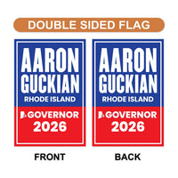 Aaron Guckian For Rhode Island Governor 2026 Garden Flag, Double Sided, 2026 Governor Flag, Elections Flag, Race Red White & Blue Flag