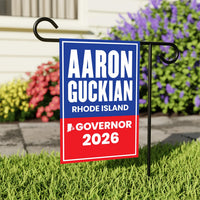 Aaron Guckian For Rhode Island Governor 2026 Garden Flag, Double Sided, 2026 Governor Flag, Elections Flag, Race Red White & Blue Flag