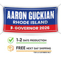 Aaron Guckian For Rhode Island U.S. Governor Banner Sign, 13 oz Waterproof US Governor Election 2026 Vinyl Banner With Metal Grommets