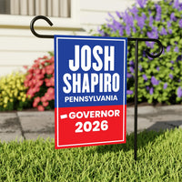 Josh Shapiro For Pennsylvania Governor 2026 Garden Flag, Double Sided, 2026 Governor Flag, Elections Flag, Race Red White & Blue Flag