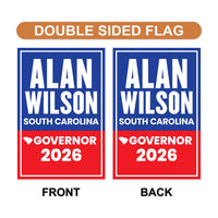 Alan Wilson For South Carolina Governor 2026 Garden Flag, Double Sided, 2026 Governor Flag, Elections Flag, Race Red White & Blue Flag