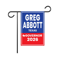 Greg Abbott For Texas Governor 2026 Garden Flag, Double Sided, 2026 Governor Flag, Republican, Elections Flag, Race Red White & Blue Flag