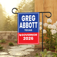 Greg Abbott For Texas Governor 2026 Garden Flag, Double Sided, 2026 Governor Flag, Republican, Elections Flag, Race Red White & Blue Flag