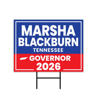 Marsha Blackburn For Tennessee Governor 2026 Yard Sign, Corrugated Governor Elections Race Red White & Blue Yard Sign with Metal H-Stake