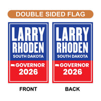 Larry Rhoden For South Dakota Governor 2026 Garden Flag, Double Sided, 2026 Governor Flag, Elections Flag, Race Red White & Blue Flag