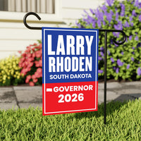Larry Rhoden For South Dakota Governor 2026 Garden Flag, Double Sided, 2026 Governor Flag, Elections Flag, Race Red White & Blue Flag