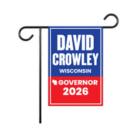 David Crowley For Wisconsin Governor 2026 Garden Flag, Double Sided, 2026 Governor Flag, Elections Flag, Race Red White & Blue Flag
