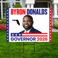 Byron Donalds For Florida Governor 2026 Yard Sign, Corrugated Plastic Governor Elections Race Red White & Blue Yard Sign with Metal H-Stake