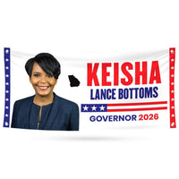 Keisha Lance Bottoms For Georgia U.S. Governor Banner Sign, 13 oz Waterproof US Governor Election 2026 Vinyl Banner With Metal Grommets