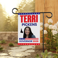 Terri Pickens For Idaho Governor 2026 Garden Flag, Double Sided, 2026 Governor Flag, Democrate, Elections Flag, Race Red White & Blue Flag