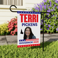 Terri Pickens For Idaho Governor 2026 Garden Flag, Double Sided, 2026 Governor Flag, Democrate, Elections Flag, Race Red White & Blue Flag