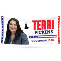 Terri Pickens For Idaho U.S. Governor Banner Sign, 13 oz Waterproof US Governor Election 2026 Vinyl Banner With Metal Grommets