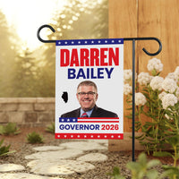 Darren Bailey For Illinois Governor 2026 Garden Flag, Double Sided, 2026 Governor Flag, Republic, Elections Flag, Race Red White & Blue Flag