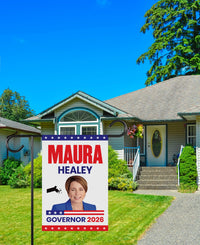 Maura Healey For Massachusetts Governor 2026 Garden Flag, Double Sided, 2026 Governor Flag, Elections Flag, Race Red White & Blue Flag
