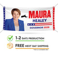 Maura Healey For Massachusetts U.S. Governor Banner Sign, 13 oz Waterproof US Governor Election 2026 Vinyl Banner With Metal Grommets