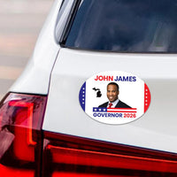 John James For Michigan Governor 2026 Car Magnet - Vote John James Vehicle Magnet, Michigan Governor Elections 2026 Magnet - 6" x 4.5"